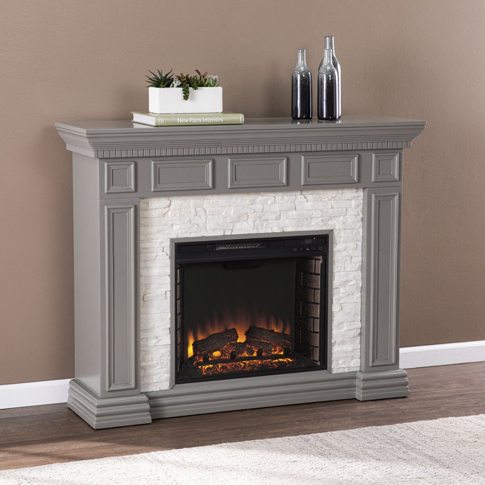 Gracie Oaks Dakesbury Faux Stone Electric Fireplace Wayfair.ca